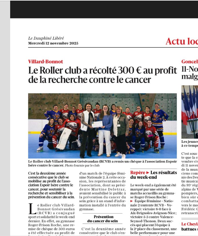 Article Dauphiné Libéré du 12-nov